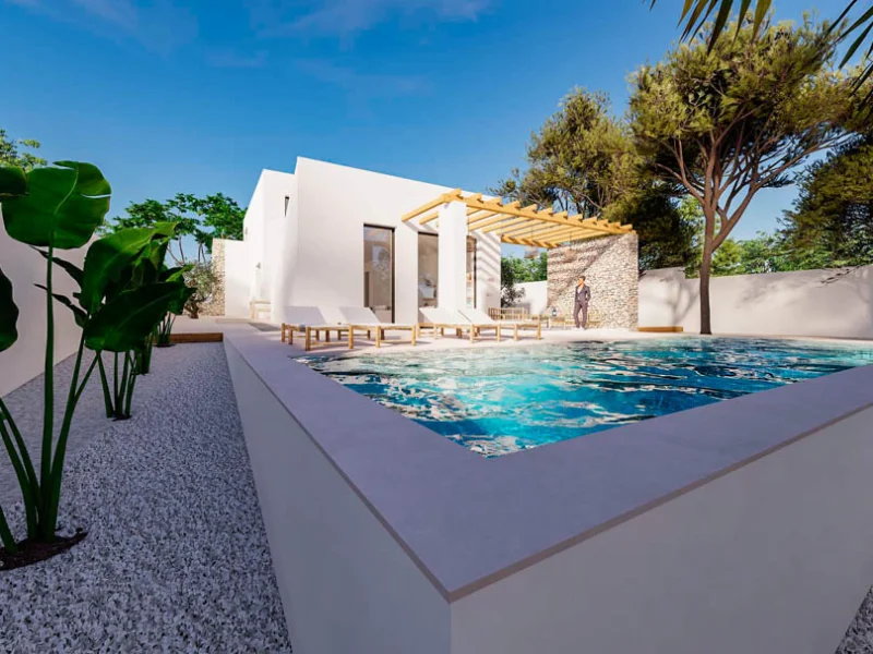 Villa style Ibiza à vendre à Moraira avec piscine privée
