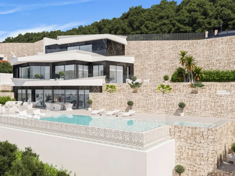 Chalet moderne à Benissa avec vue panoramique sur la mer