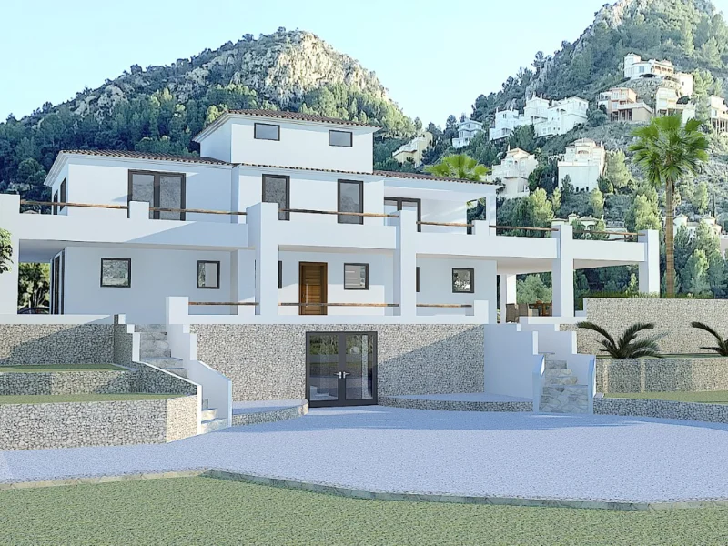 Villa à Pedreguer avec vue mer et vaste terrain