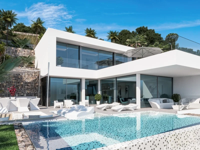 Villa neuve moderne avec vue sur la mer à Calpe