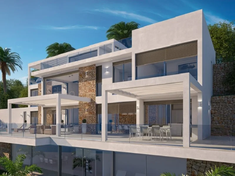 Villa moderne de quatre chambres avec vue sur la mer à Jávea