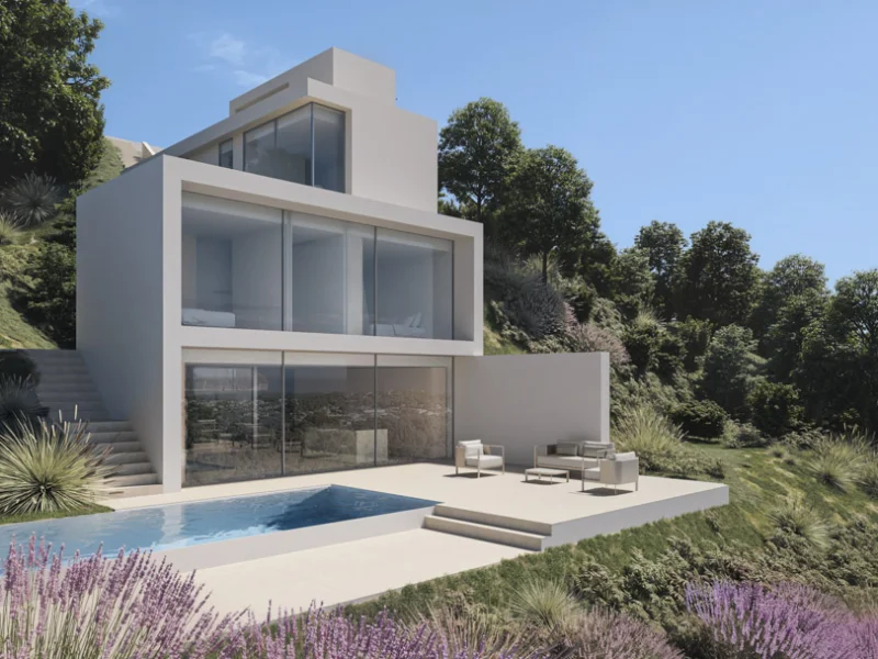 Villa moderne à Benissa, La Fustera avec vue mer et ascenseur