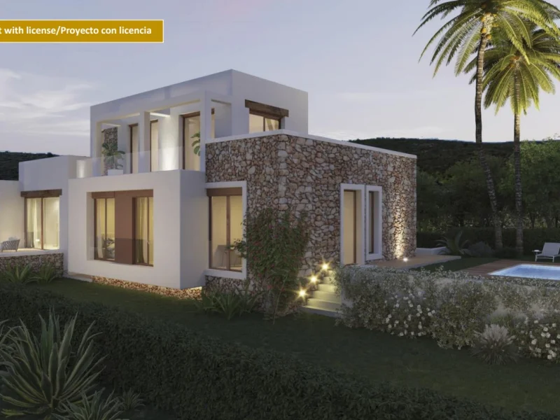 Villa de style Ibiza à Valsol, Jávea avec vue sur le Montgó
