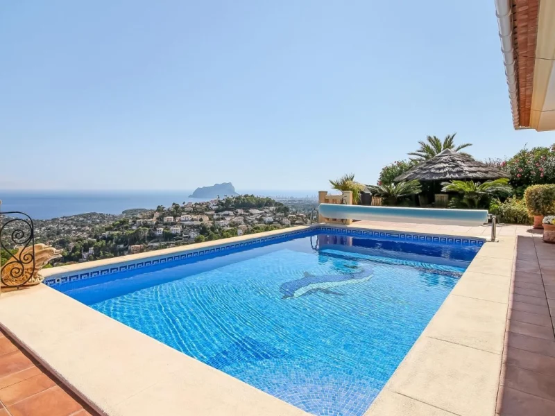 Villa à Moraira, Benimeit avec vue mer et appartement d'invités