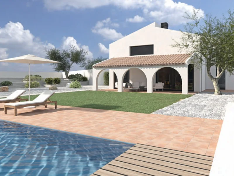 Villa moderne de style finca à Teulada avec grand terrain et piscine