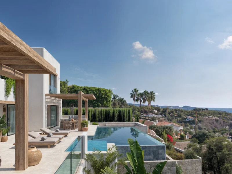 Villa de style Ibiza avec vue mer à Benissa, Racó de Galeno