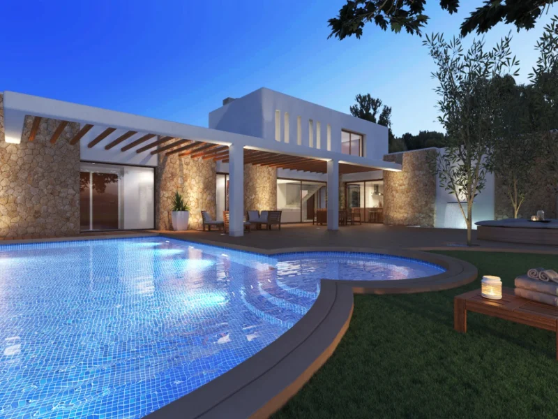 Villa de style ibicenco à vendre à Jávea avec piscine privée