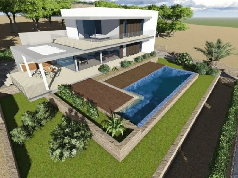 Villa contemporaine à Moraira, Estret avec piscine privée