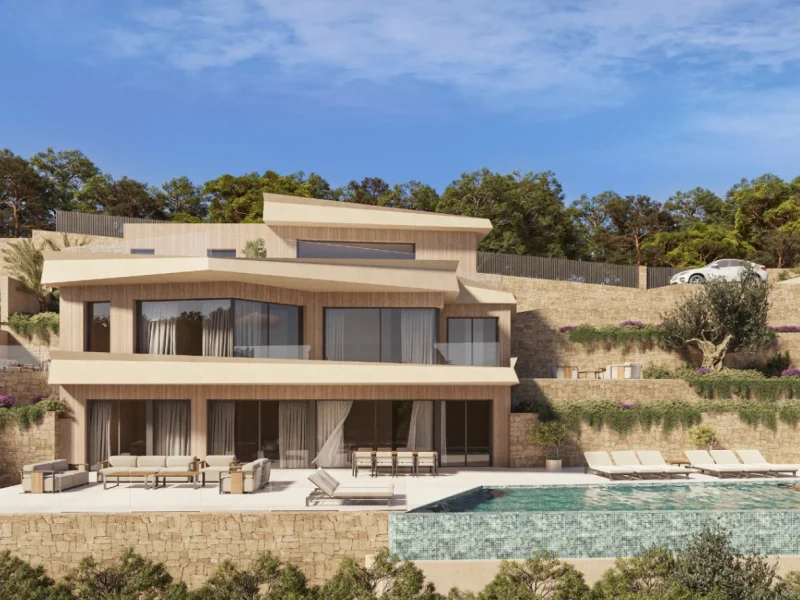 Villa neuve de quatre chambres avec vue mer à Benissa