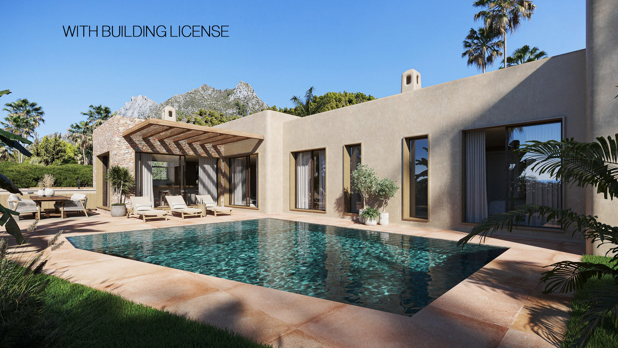 Extérieur de la villa avec piscine