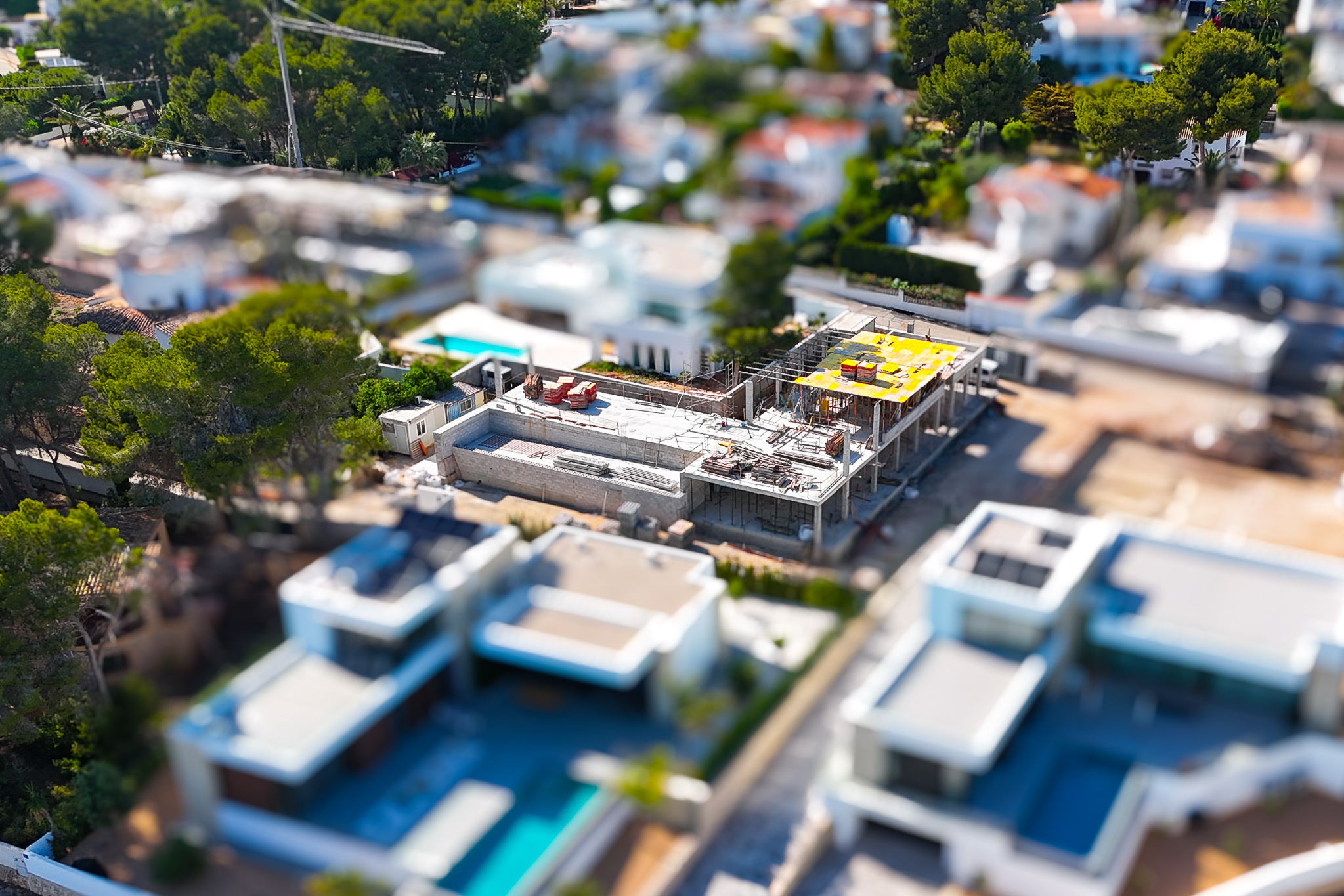 Vue aérienne du chantier