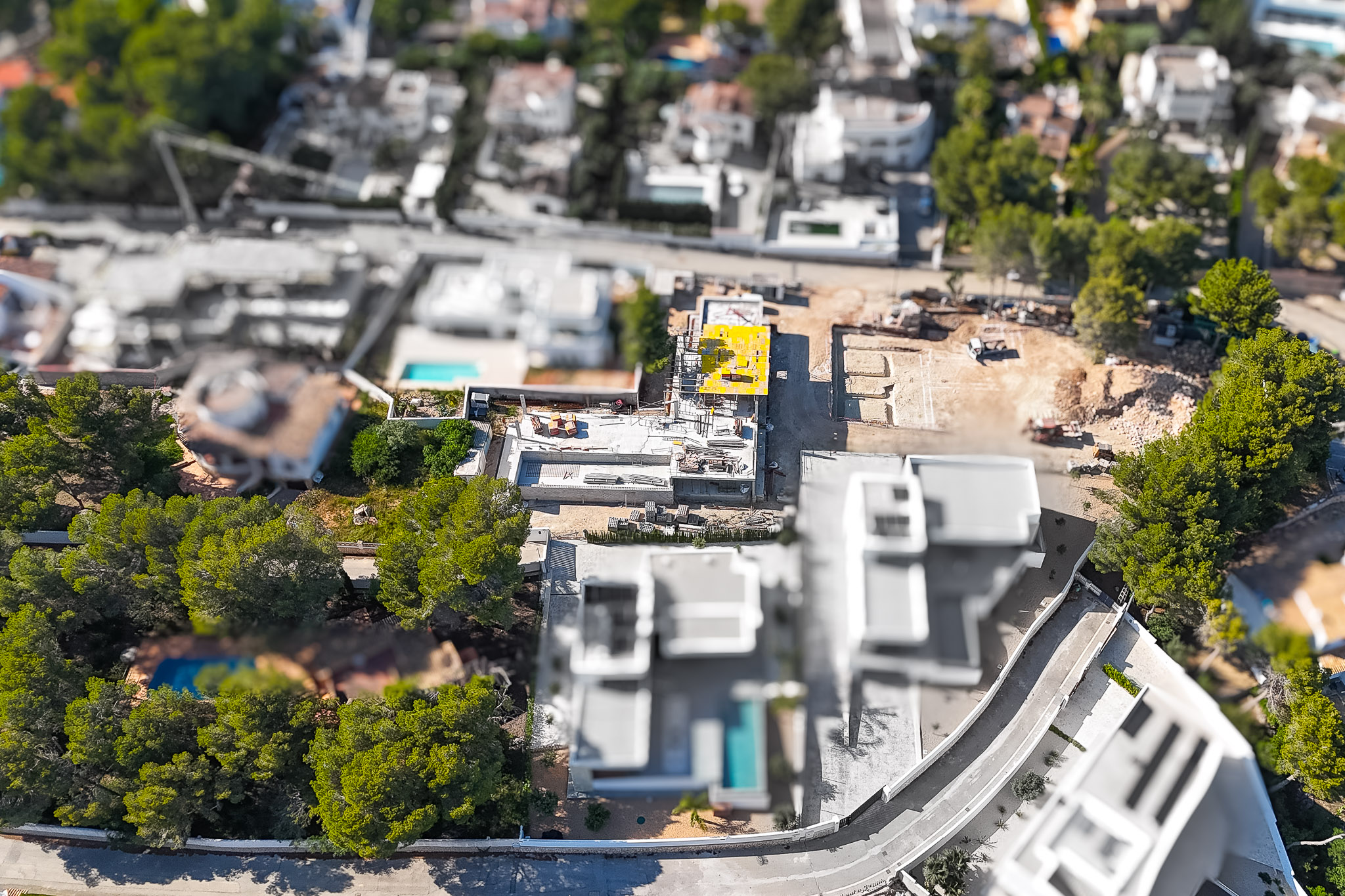 Vue aérienne du chantier