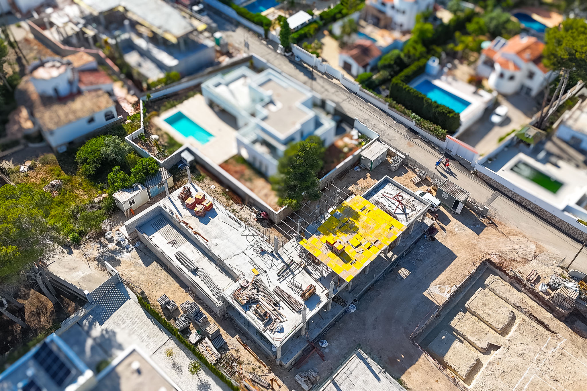 Vue aérienne du chantier