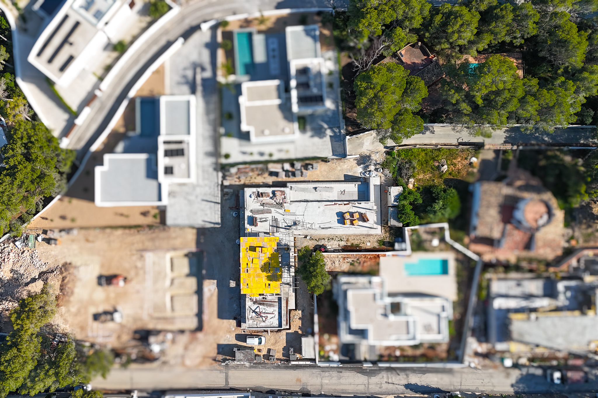 Vue aérienne du chantier