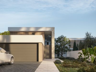 Extérieur de la villa et garage