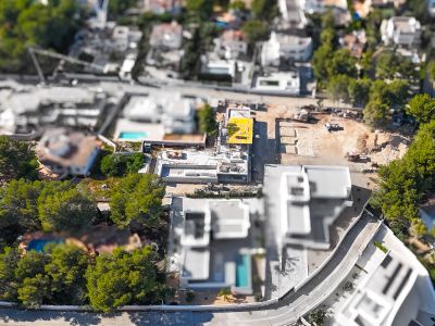 Vue aérienne du chantier