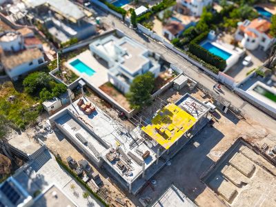 Vue aérienne du chantier