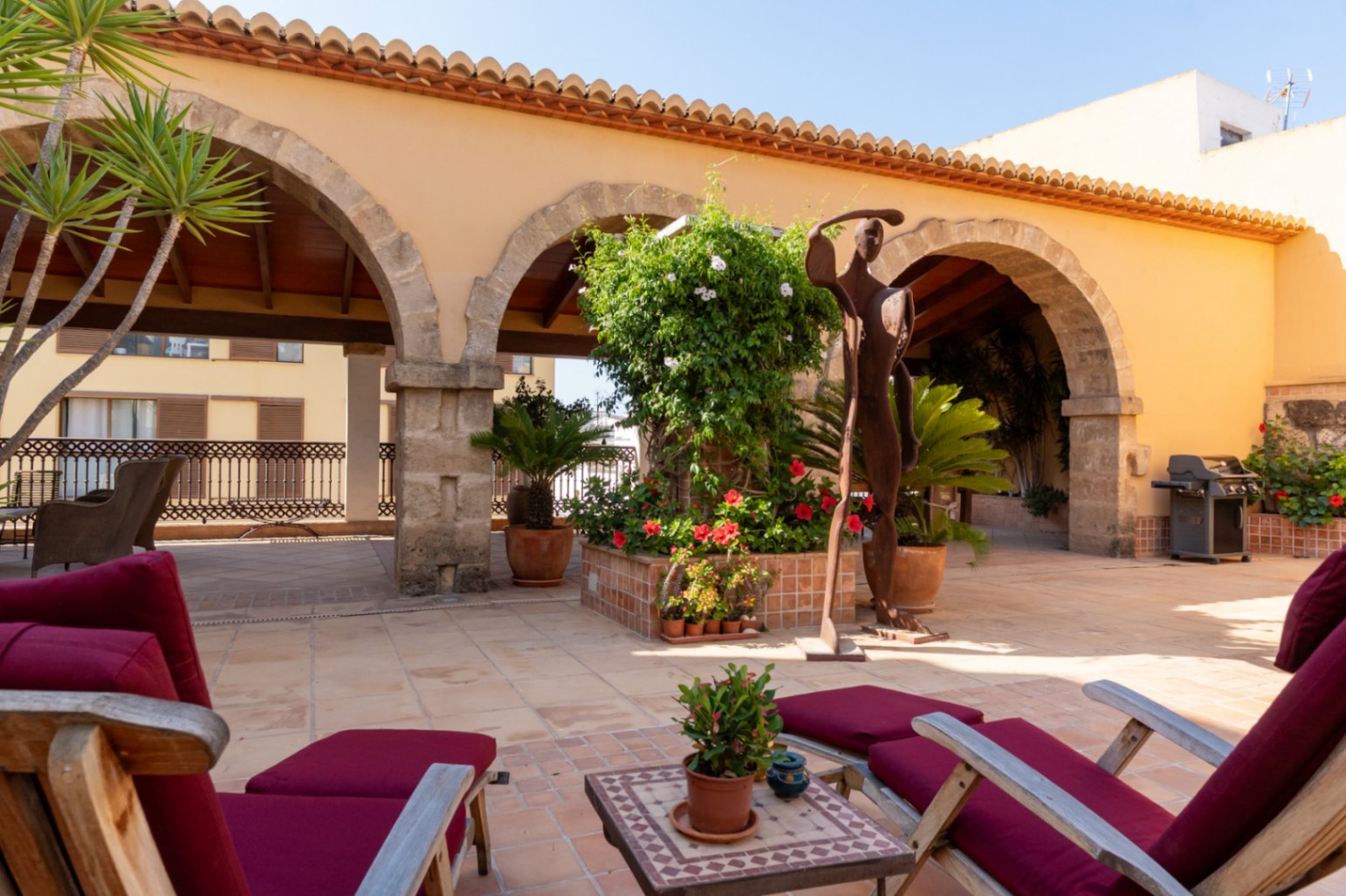 Terrasse extérieure et préau