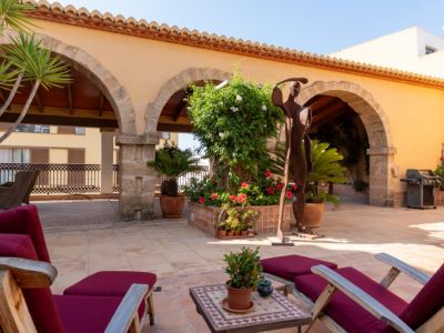 Terrasse extérieure et préau