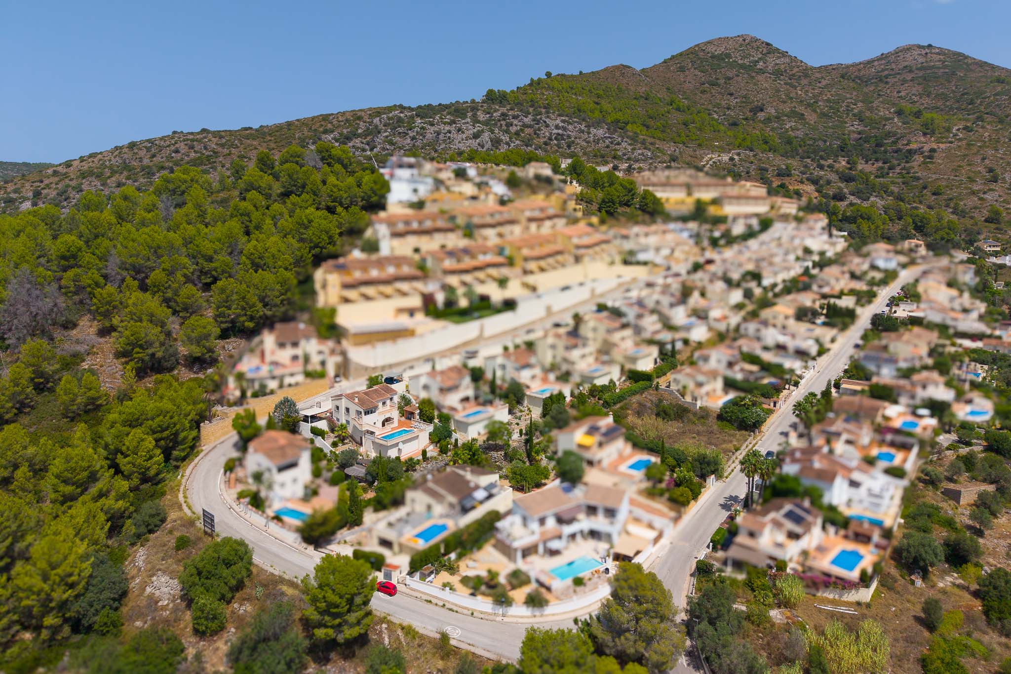 Vue aérienne de l'urbanisation