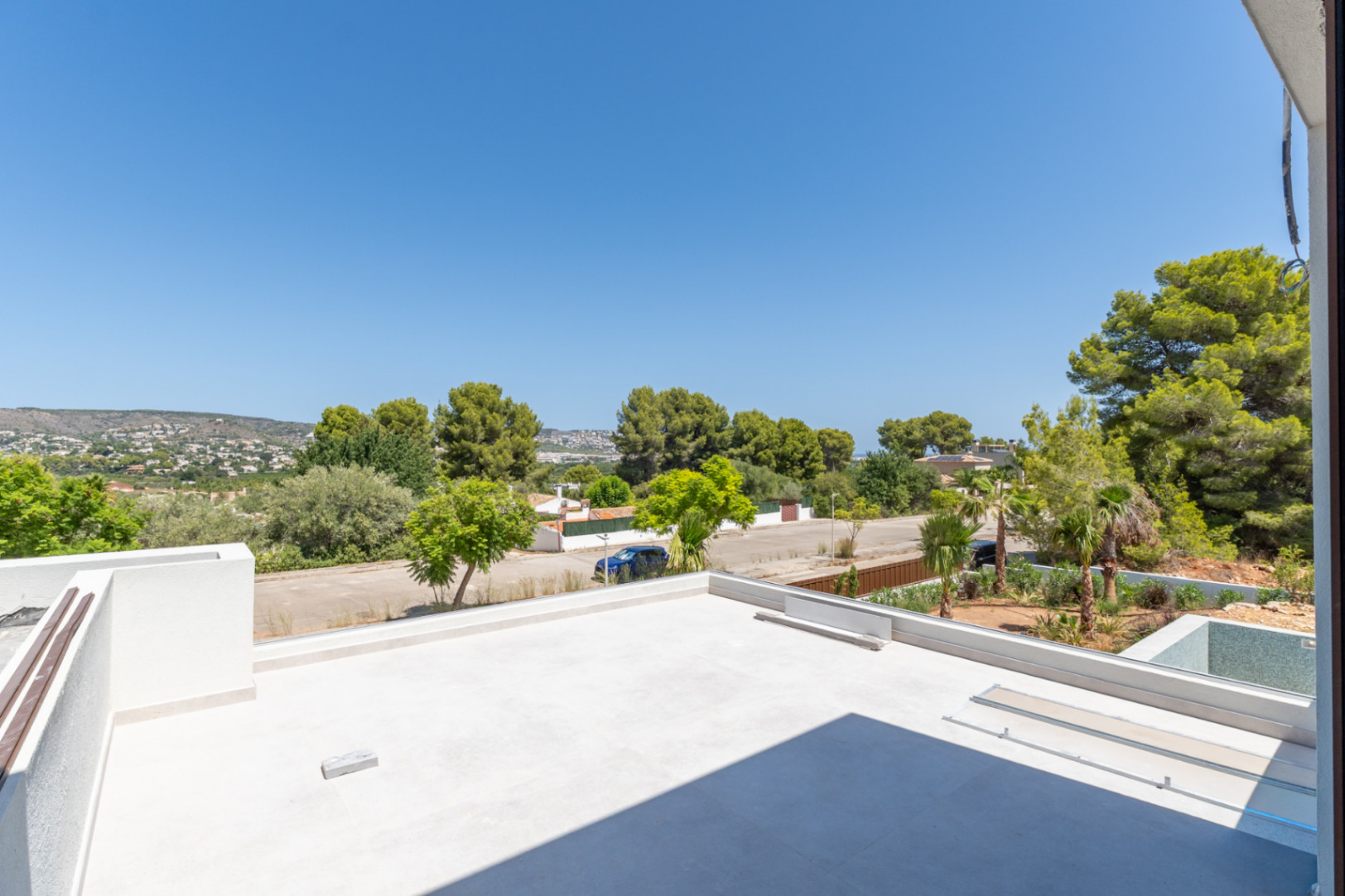 Terrasse à l'étage avec vue