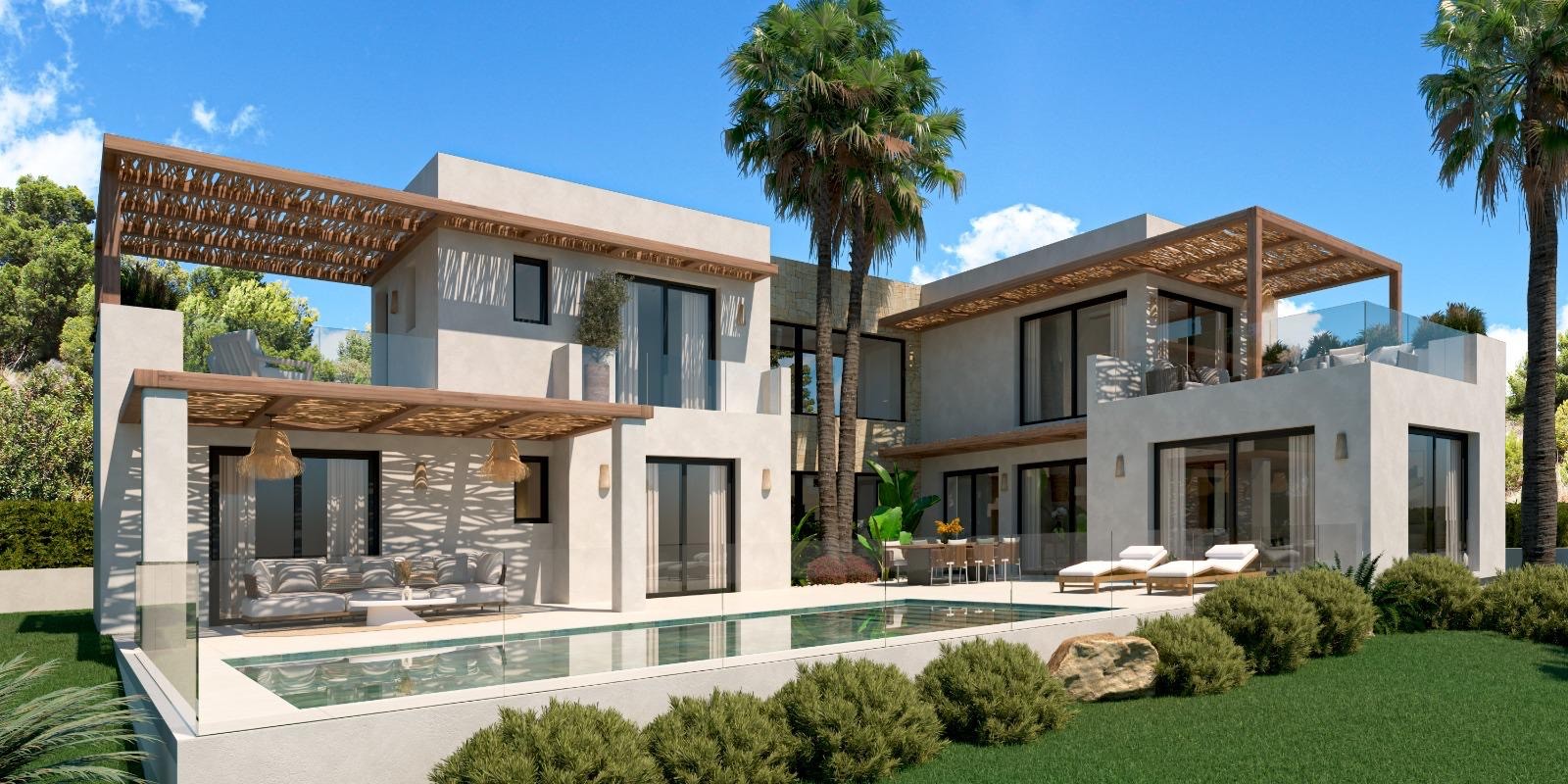 Extérieur de la villa avec piscine