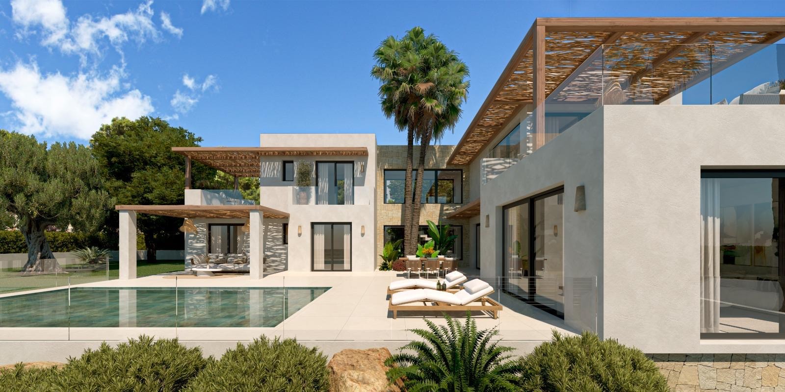 Extérieur de la villa avec piscine
