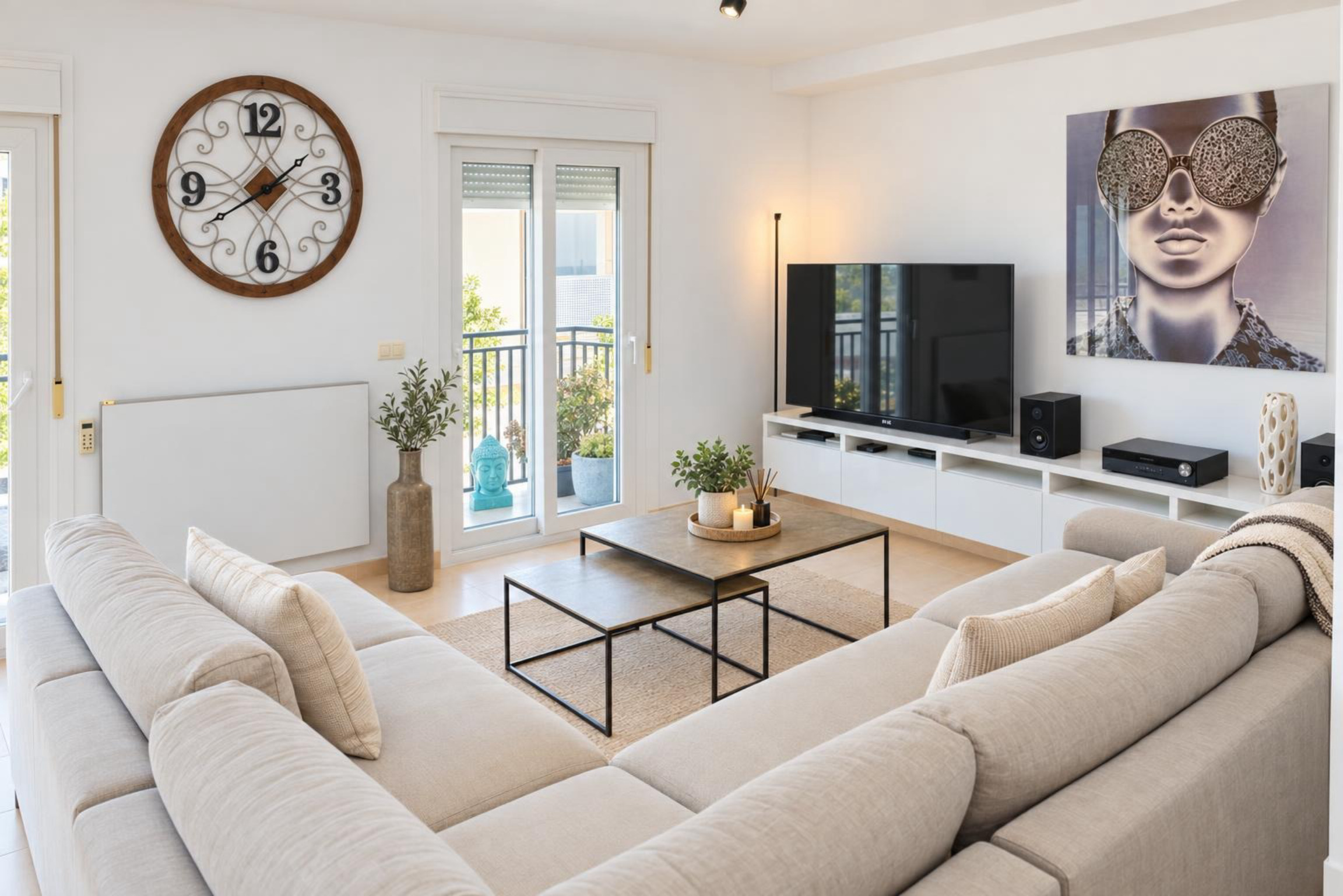Salon avec balcon