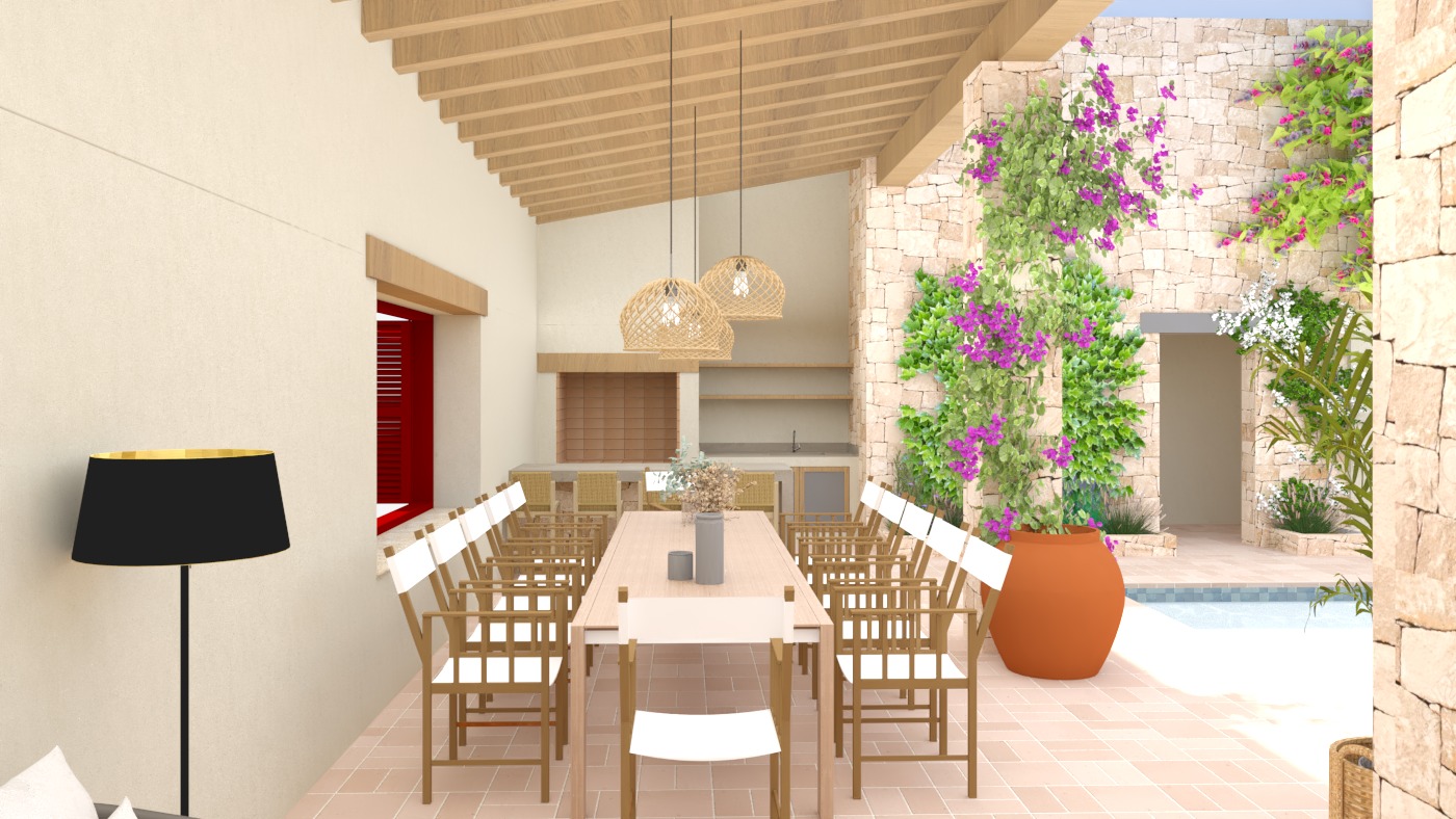 Terrasse couverte et patio extérieur