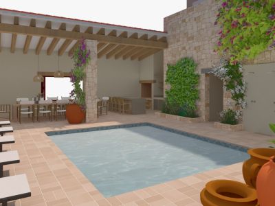 Patio avec piscine