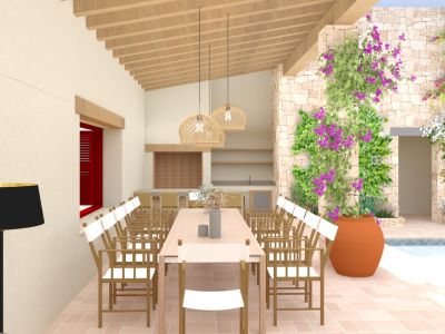 Terrasse couverte et patio extérieur