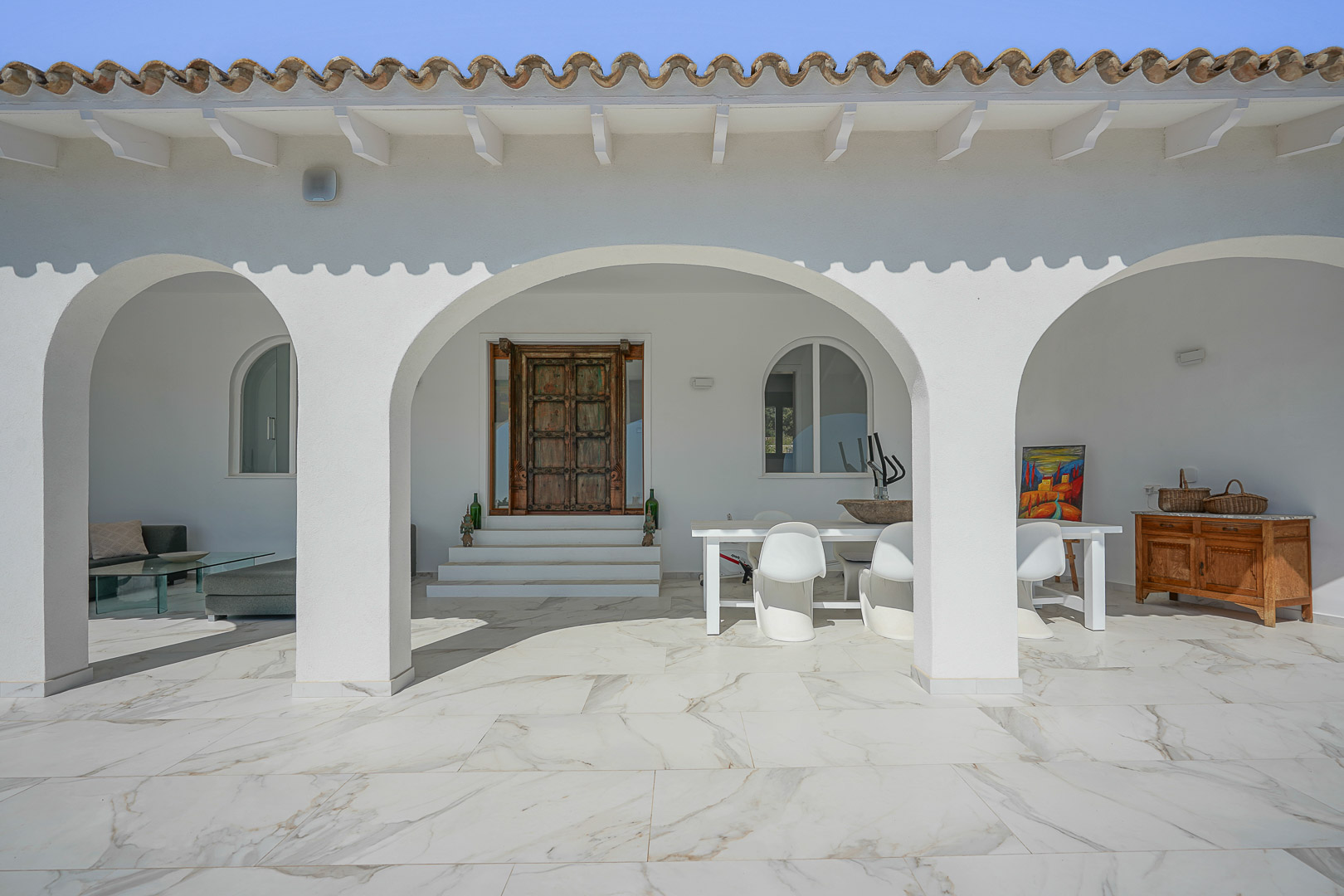 Terrasse couverte avec arches
