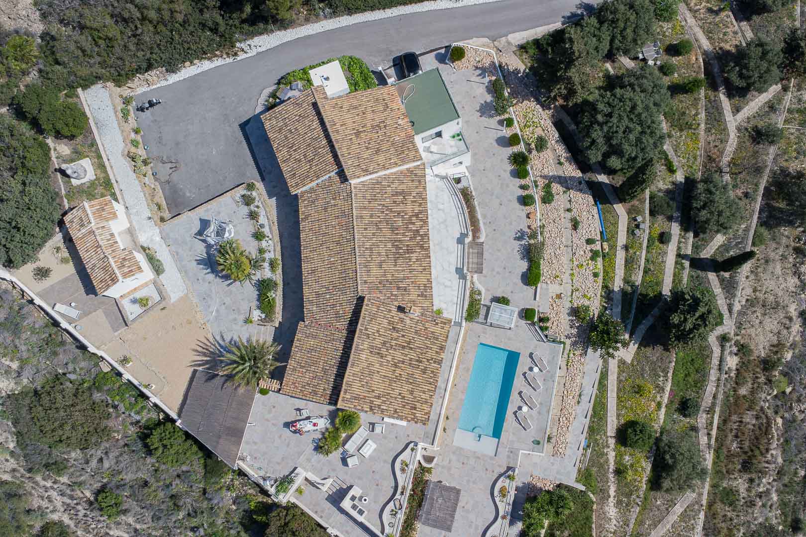 Vue aérienne de la propriété