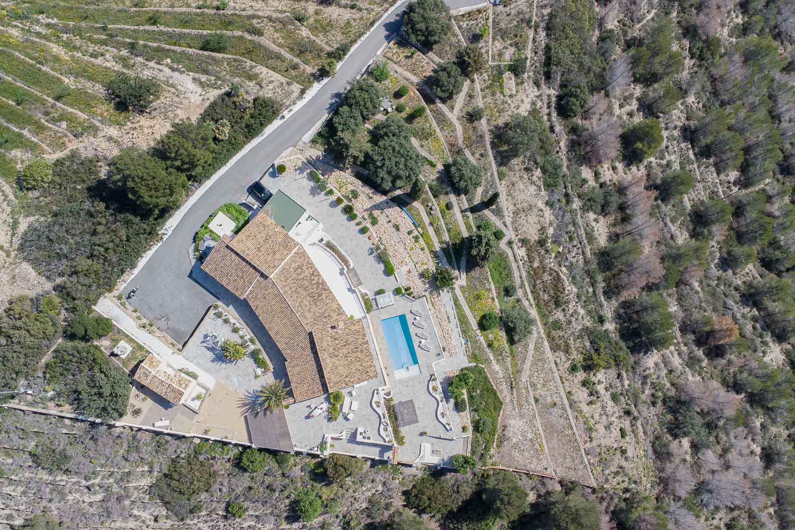 Vue aérienne de la propriété