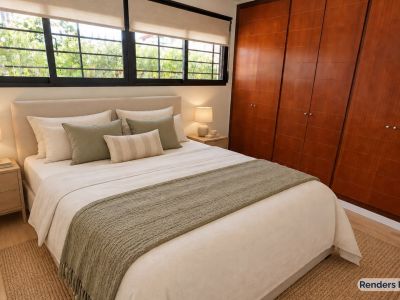 Chambre avec placards intégrés