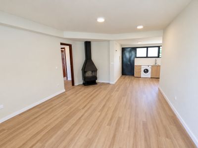 Salon-salle à manger avec cheminée