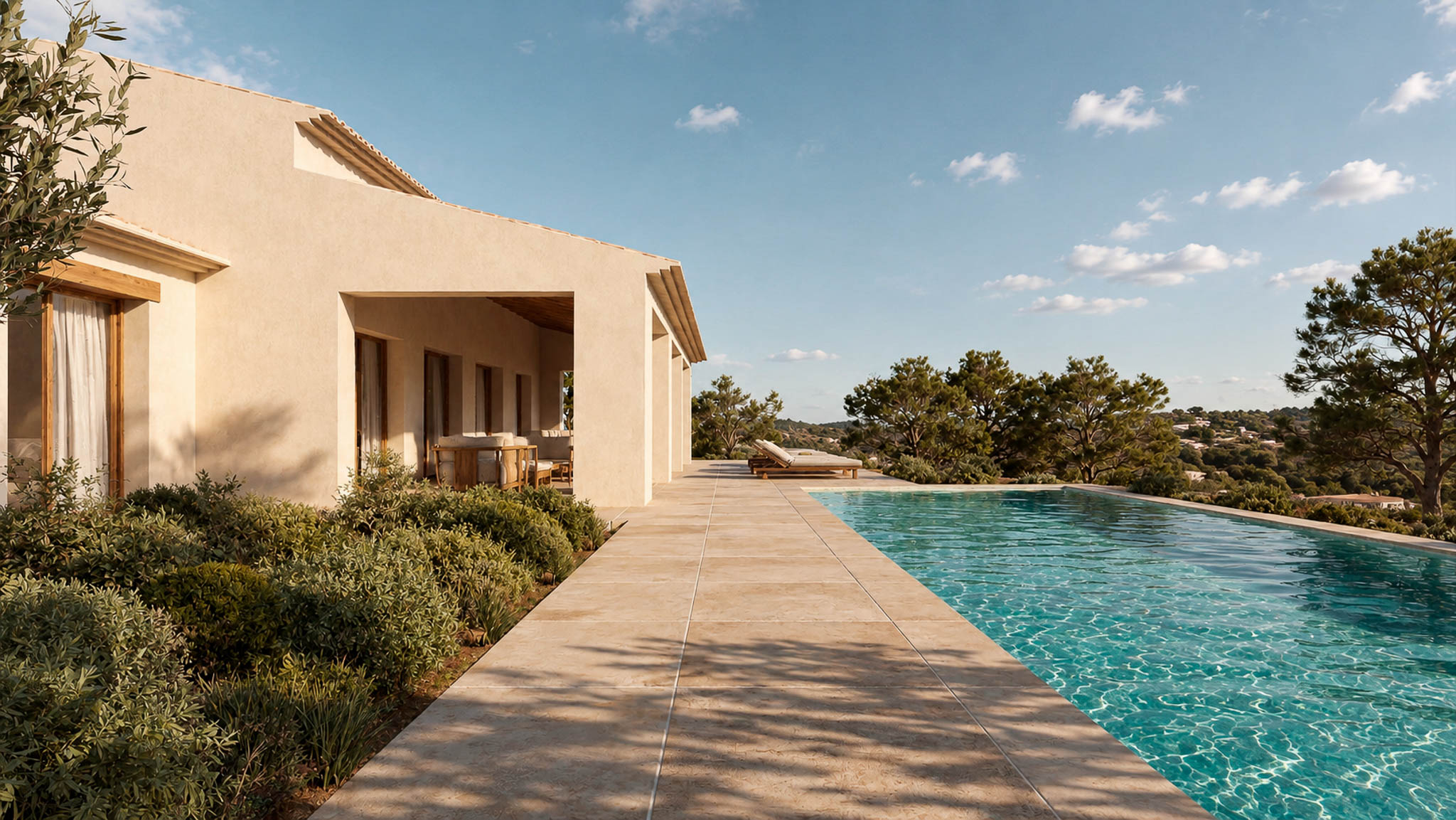 Terrasse avec piscine