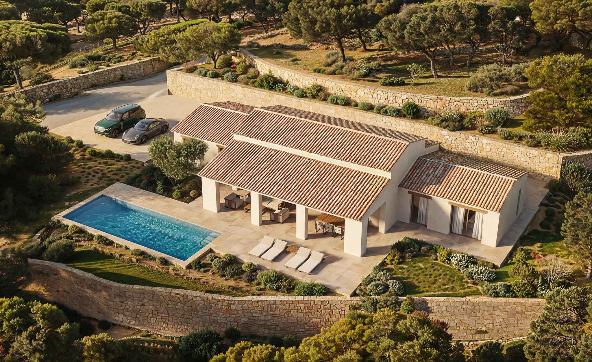 Vue aérienne de la villa
