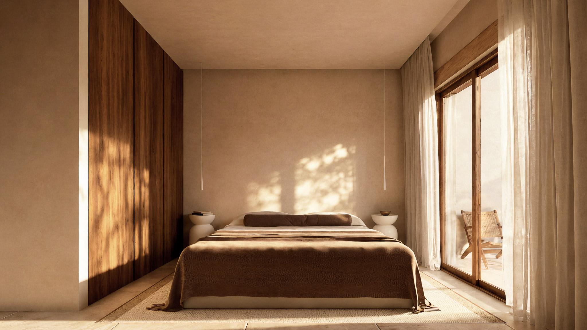 Chambre avec accès à la terrasse