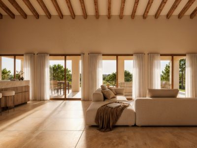 Salon avec accès à la terrasse