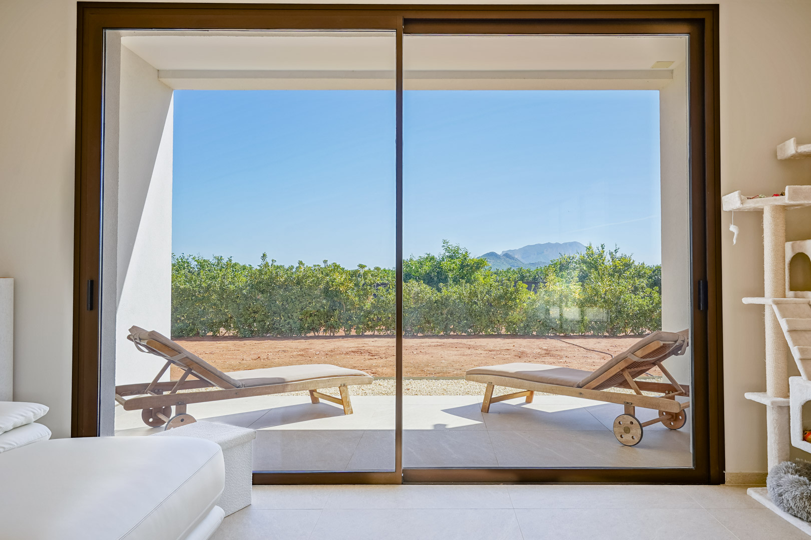Terrasse avec vue sur la montagne