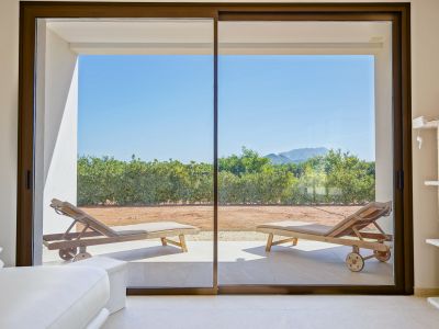 Terrasse avec vue sur la montagne