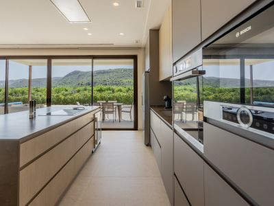 Cuisine avec vue sur les montagnes