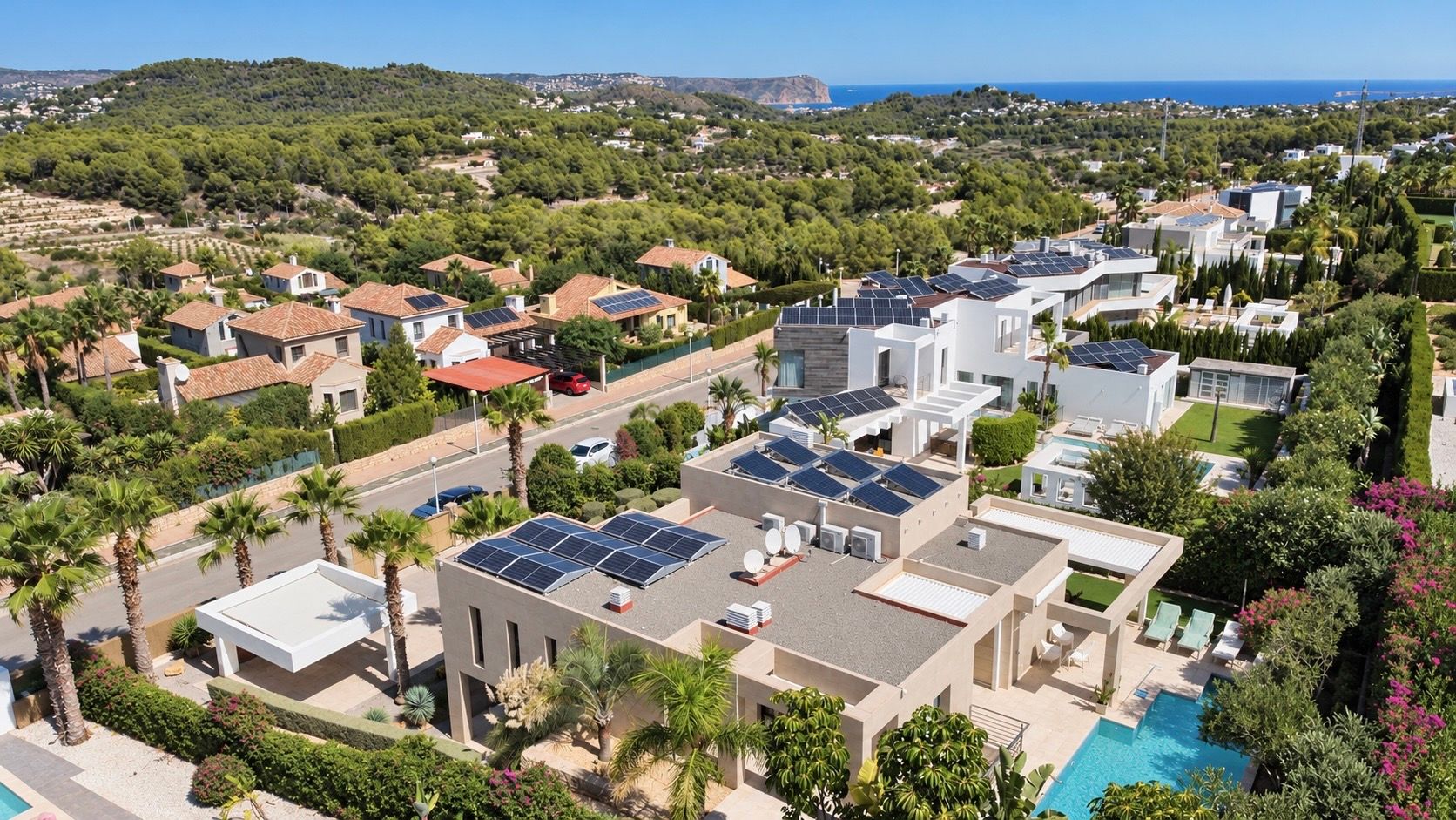 Vue aérienne de la villa