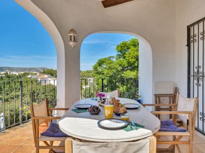 Terrasse couverte avec vue