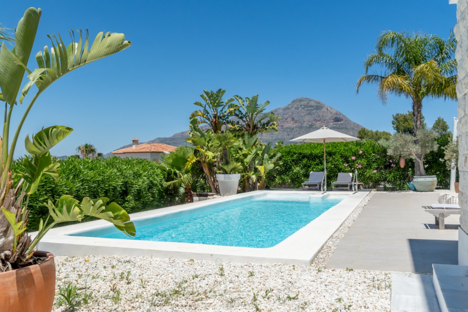 Piscine avec vue sur la montagne