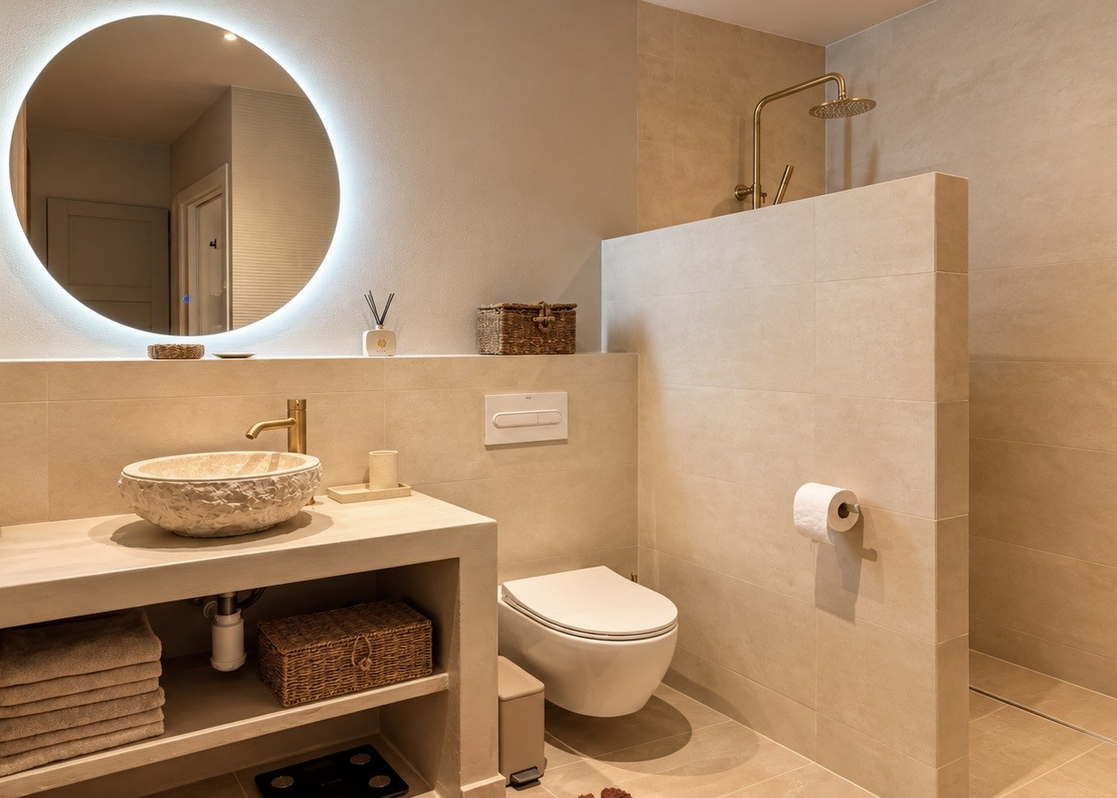 Salle de bains avec douche