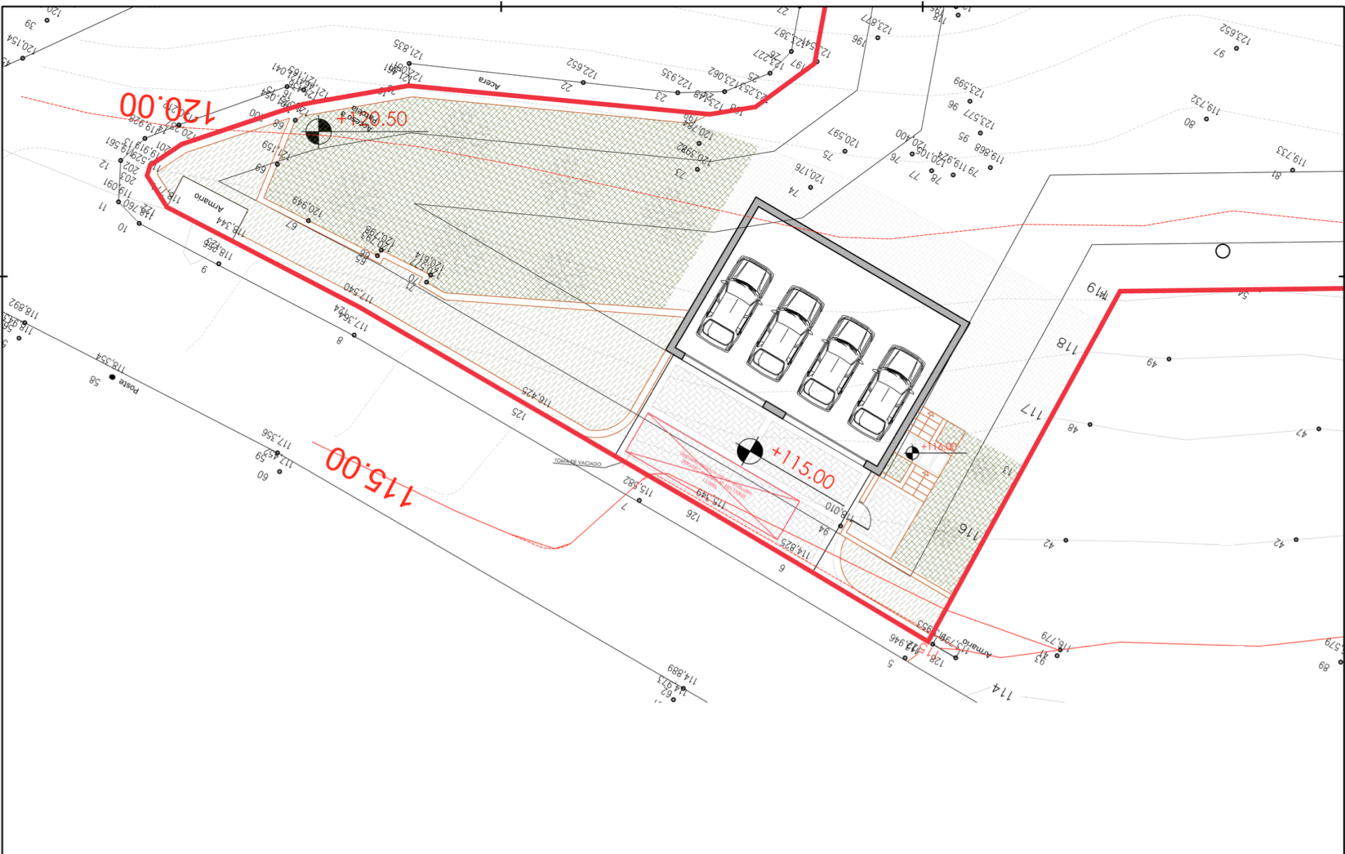 Plan du garage et de la parcelle