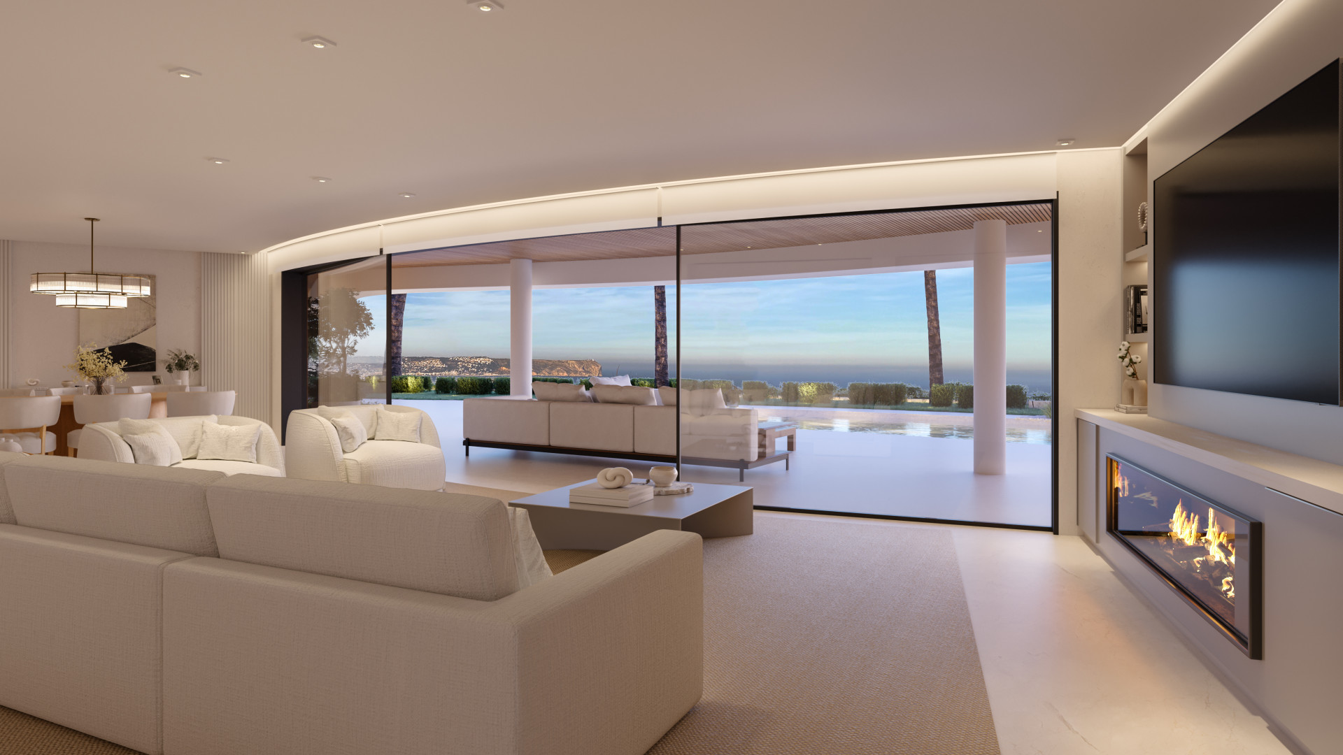 Salon avec vue sur mer